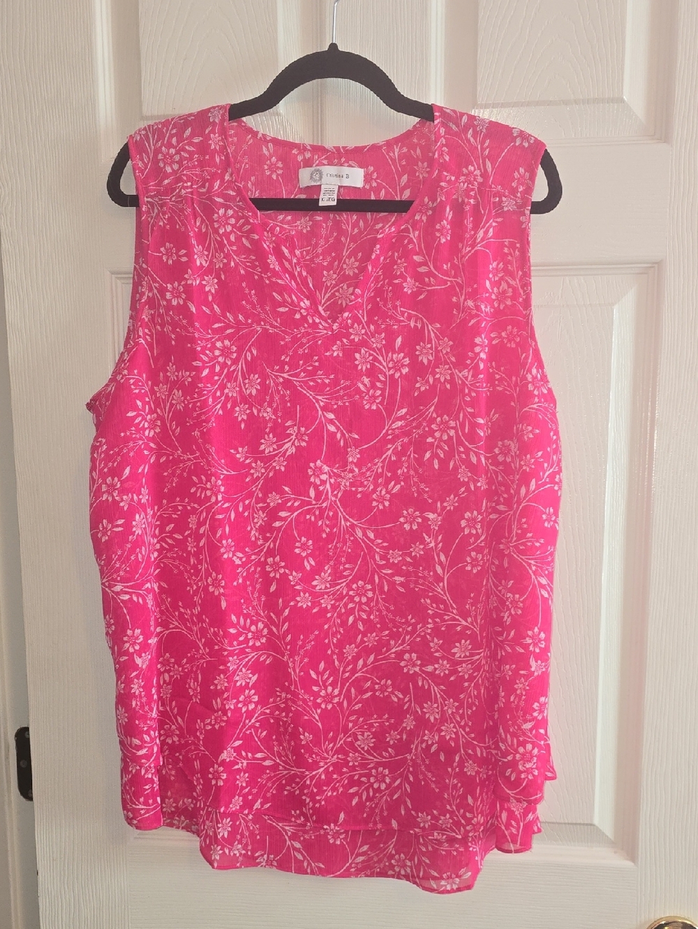 Bright Pink Floral-Print Sleeveless Camisole‎